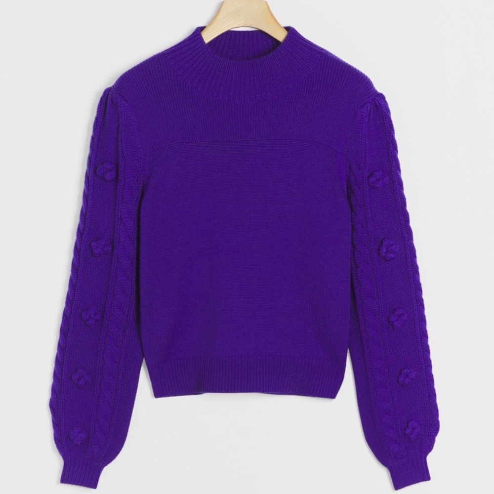 NWT Anthropologie Maeve Mock Neck Sweater Purple Size M Medium - Picture 1 of 5
